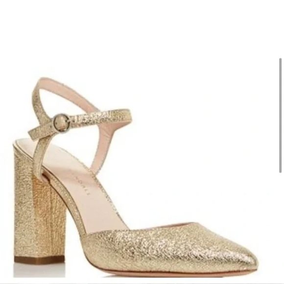 Loeffler Randall Leily Gold D'Orsay Block Heels - Picture 12 of 13